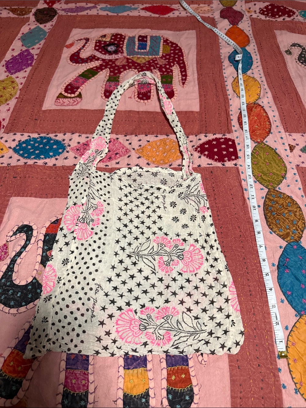 Free People Floral Star Print Tote Bag - Pink & White